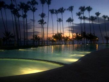 Marbella Infinity pool at night